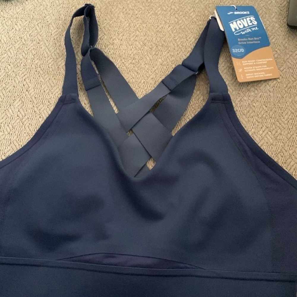 Brooks Run Drive Interlace Run Bra Navy 38C/D
